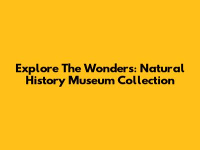 Explore The Wonders: Natural History Museum Collection