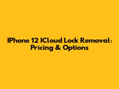 IPhone 12 ICloud Lock Removal: Pricing & Options