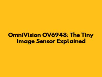 OmniVision OV6948: The Tiny Image Sensor Explained